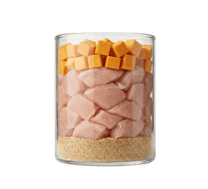 Geflügel mit Kürbis und Amaranth